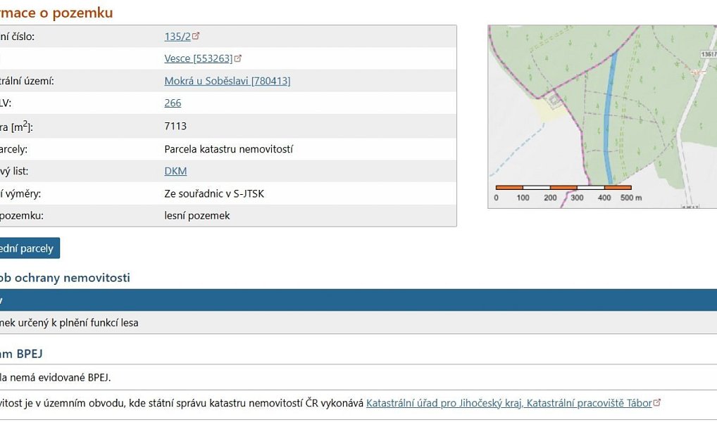 Prodej lesa 24 818 m², Vesce – náhled fotky 4