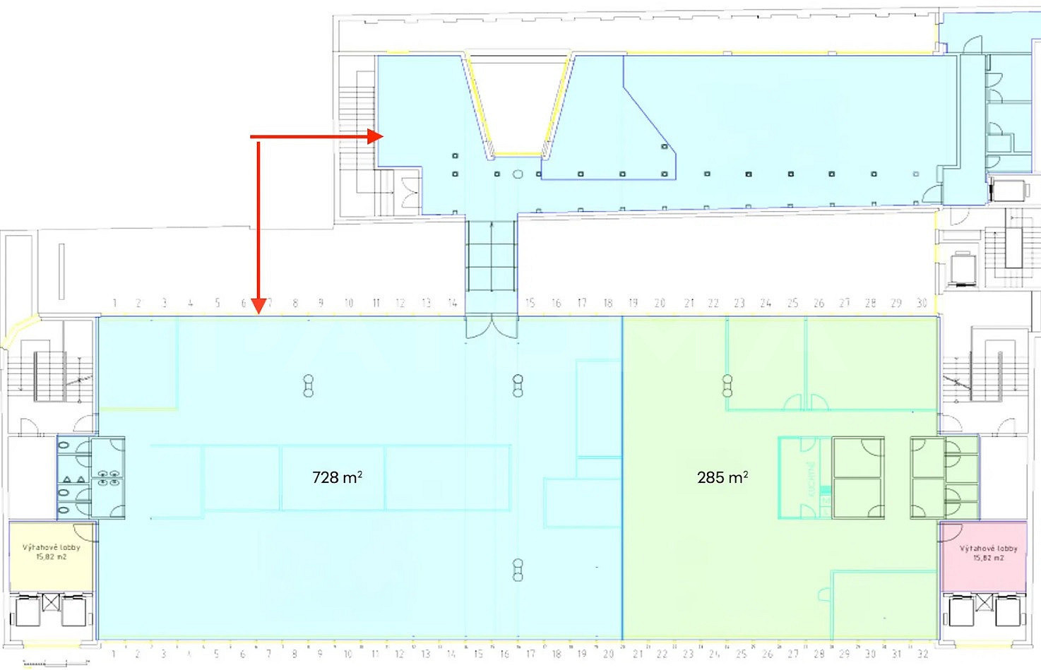 Pronájem kanceláře 728 m² – fotografie 3