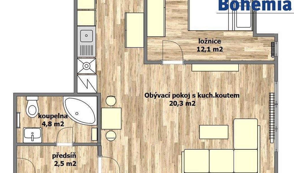 Pronájem bytu 2+kk 40 m², Úvaly – náhled fotky 12
