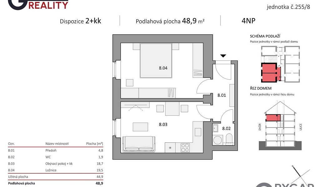 Prodej bytu 2+kk 49 m², Praha – náhled fotky 14