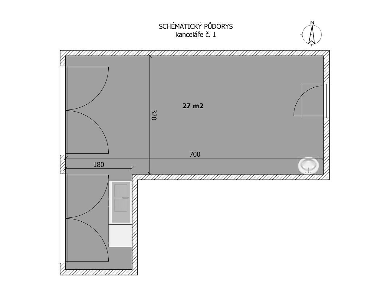 Pronájem kanceláře 27 m² – fotografie 3