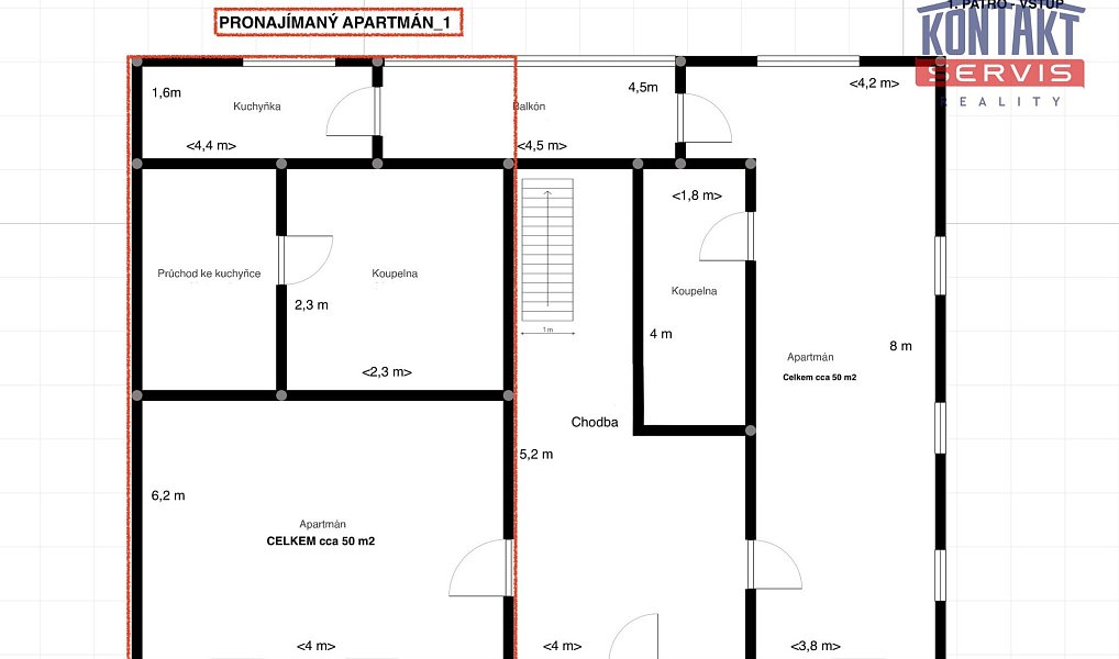 Pronájem bytu 1+kk 50 m², Prachatice – náhled fotky 9