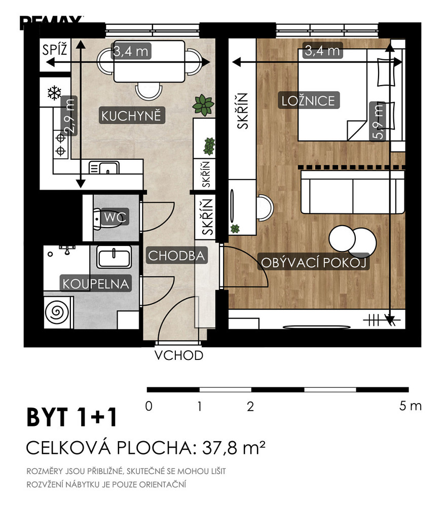 Prodej bytu 1+1 38 m² – fotografie 2