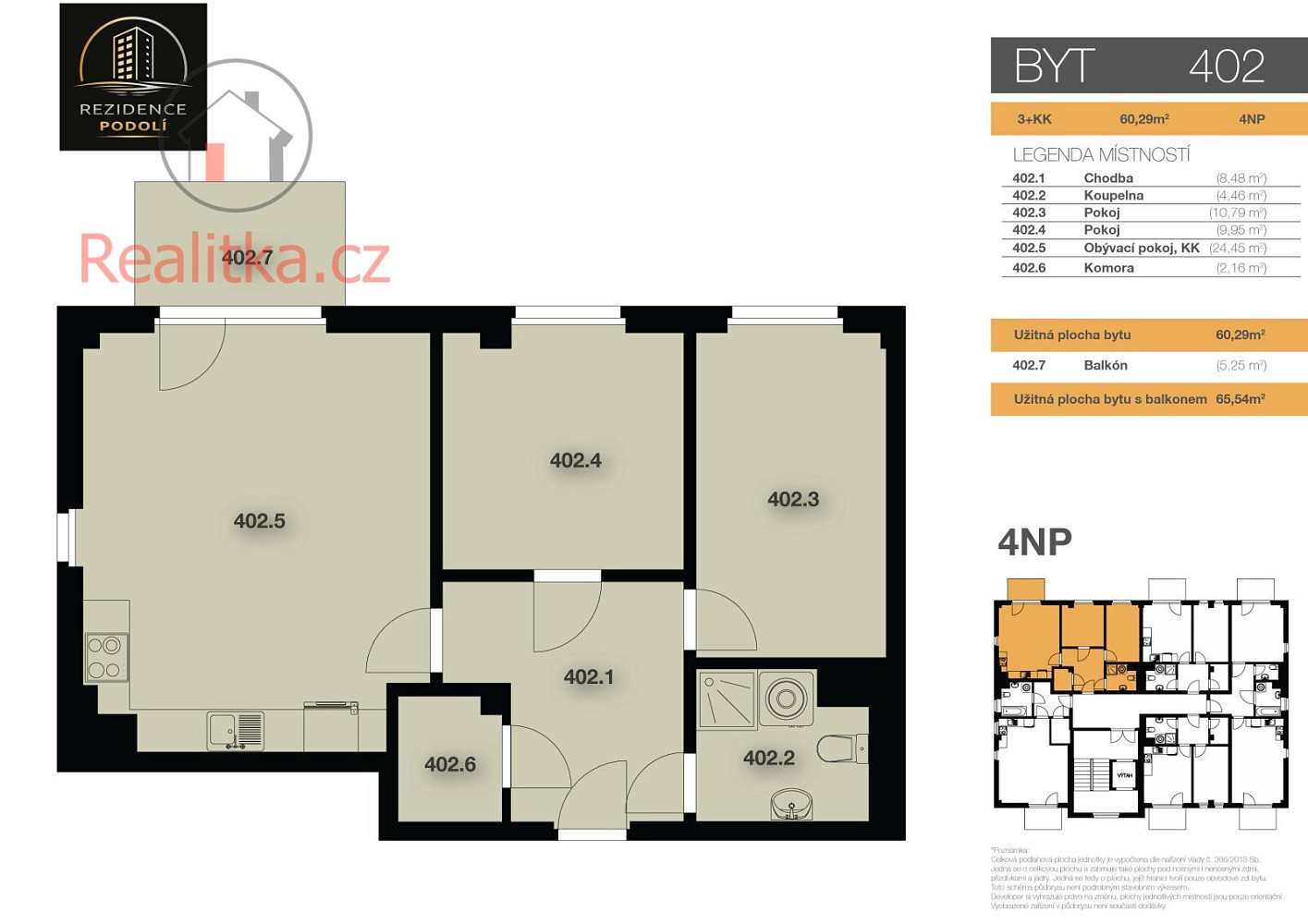 Prodej bytu 3+kk 60 m² – pohled 3
