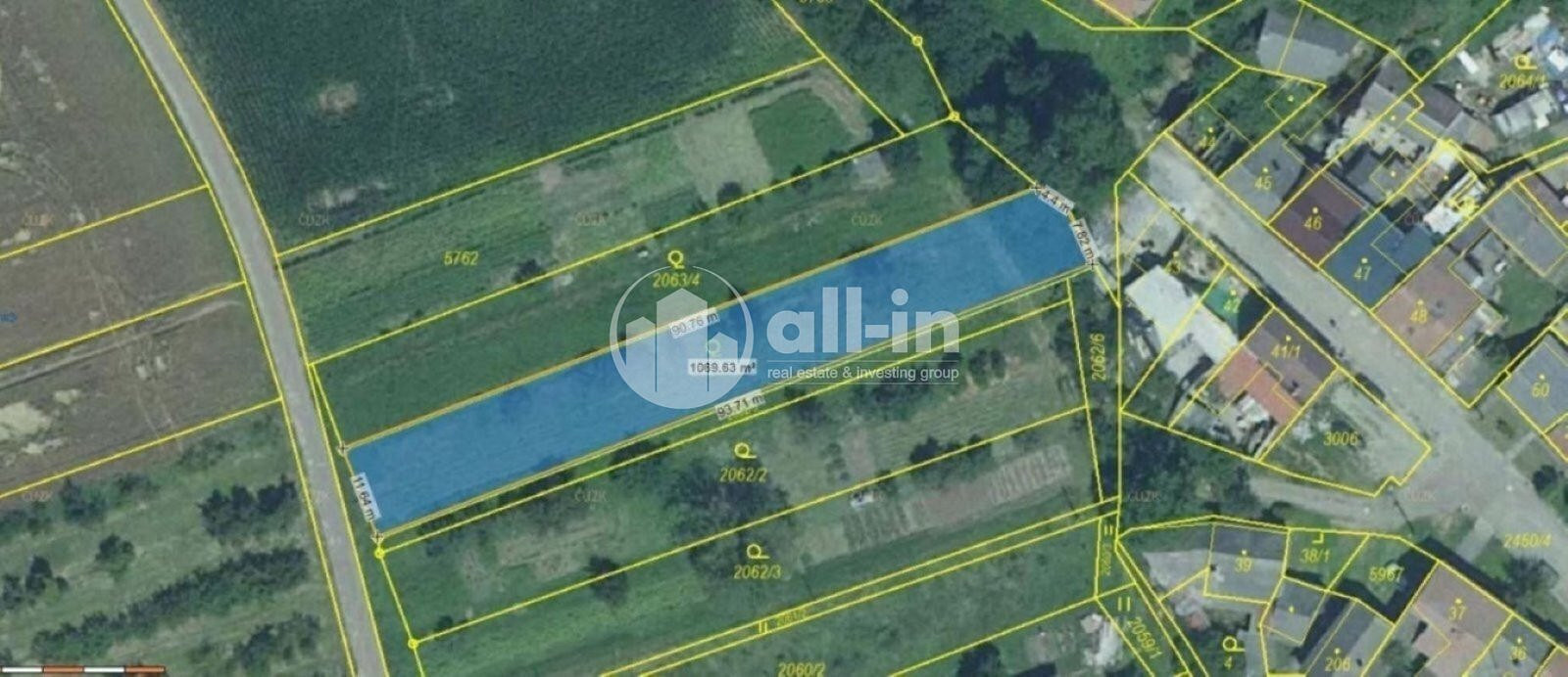 Prodej pozemku 1 062 m² – pohled 3