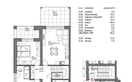 Prodej bytu 3+kk 84 m², Dolní, Písek - Hradiště