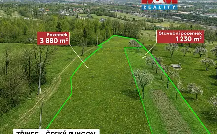 Prodej stavebního pozemku 5 110 m², Třinec - Osůvky, okres Frýdek-Místek