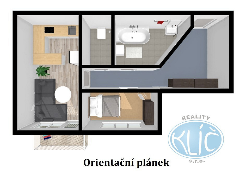 Pronájem bytu 2+kk 43 m² – fotografie 2
