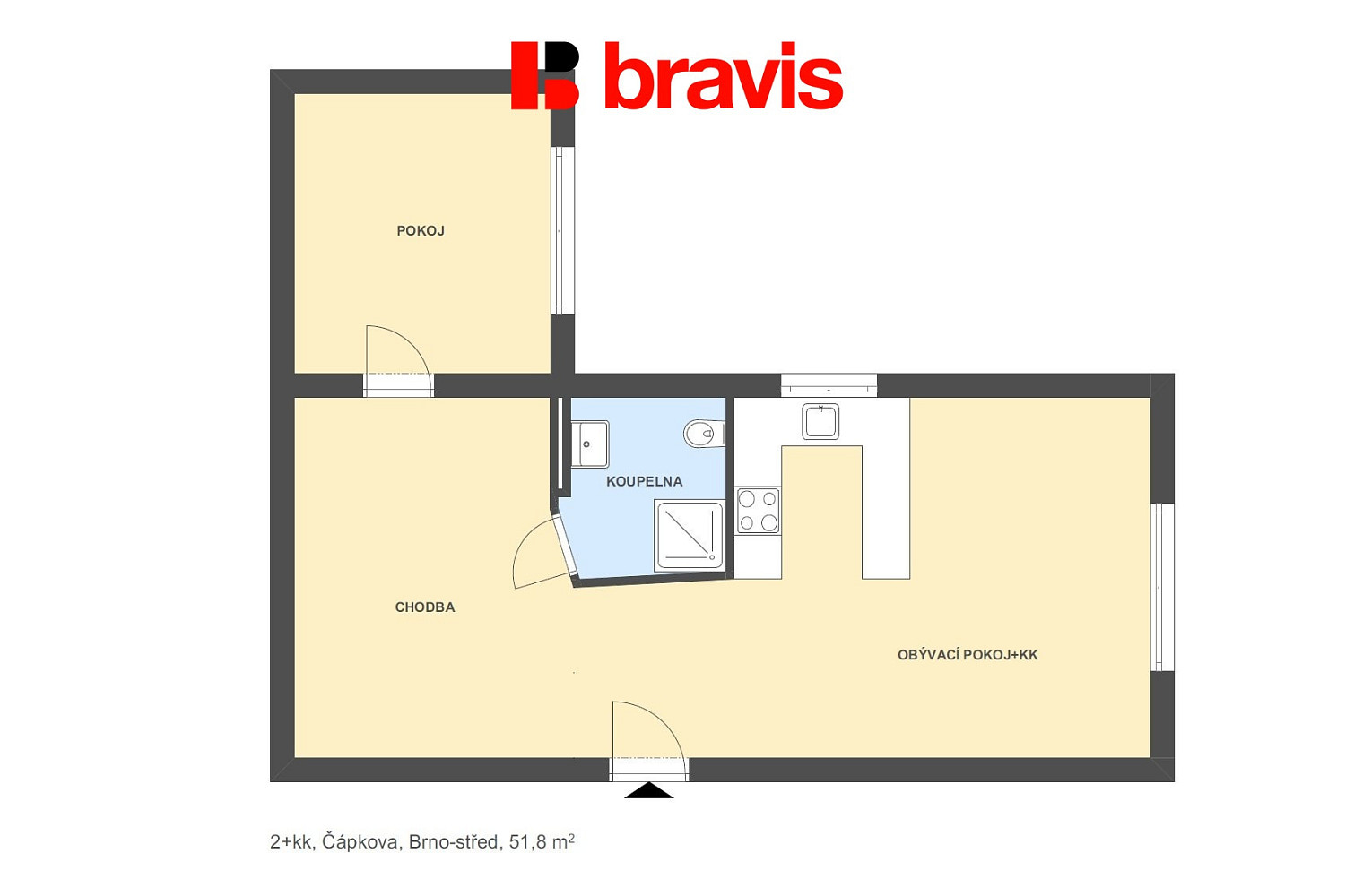 Prodej bytu 2+kk 52 m² — photo 2