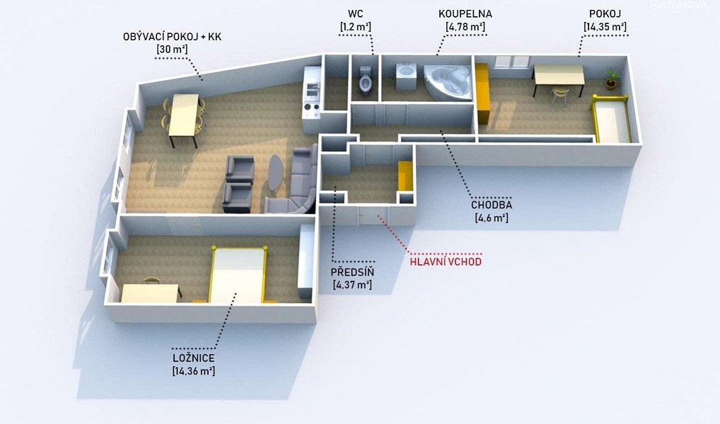Prodej bytu 3+kk 77 m², Praha – náhled fotky 3