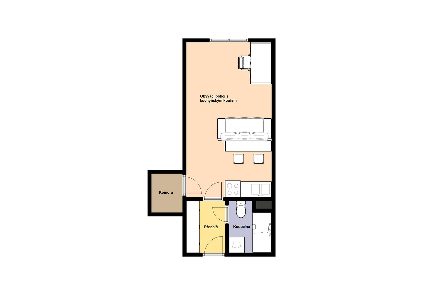Pronájem bytu 1+kk 29 m² – fotografie 2