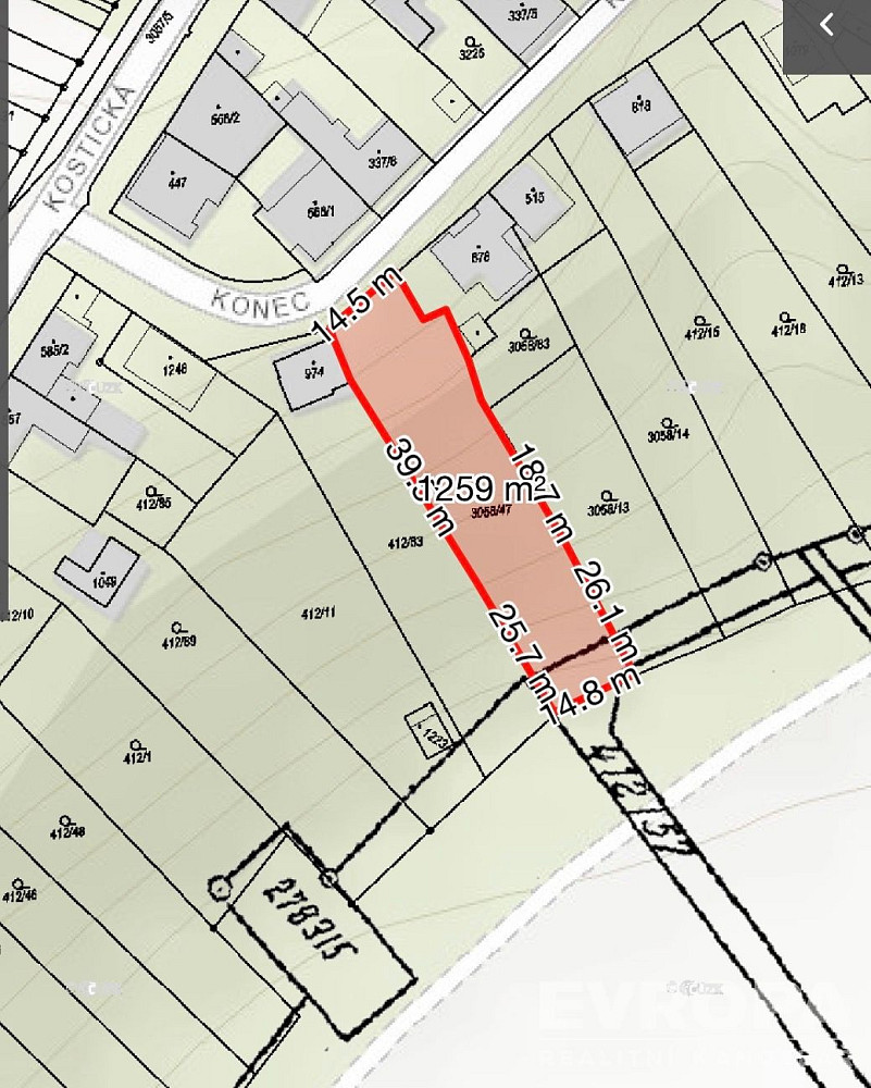 Prodej stavebního pozemku 1 259 m² – fotografie 5