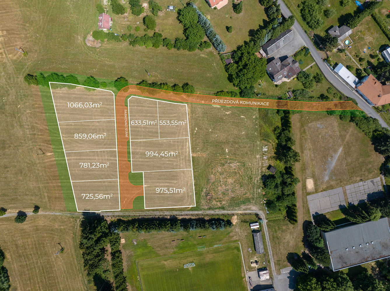 Prodej stavebního pozemku 10 368 m² – pohled 3