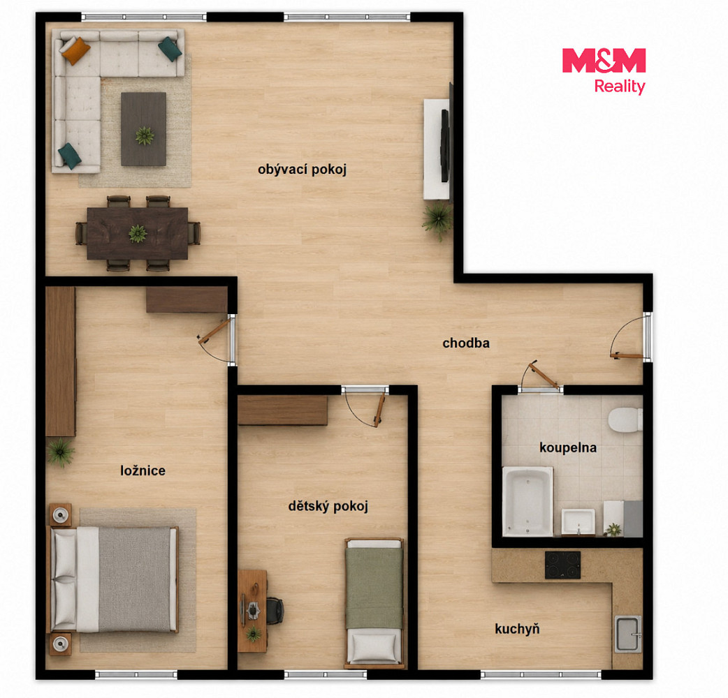 Pronájem bytu 3+1 76 m² – fotografie 3