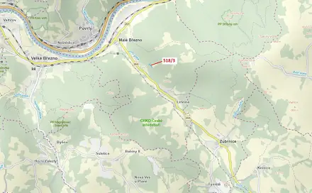 Dražba lesa 2 232 m², Malé Březno