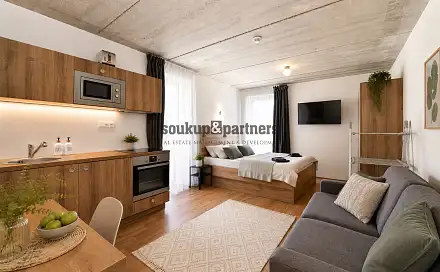 Prodej bytu 1+kk 28 m², Za řekou, Vrchlabí - Hořejší Vrchlabí, okres Trutnov