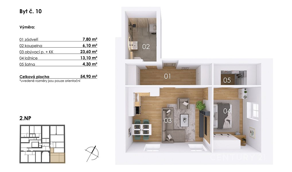 Prodej bytu 2+kk 55 m², Postupice – náhled fotky 8