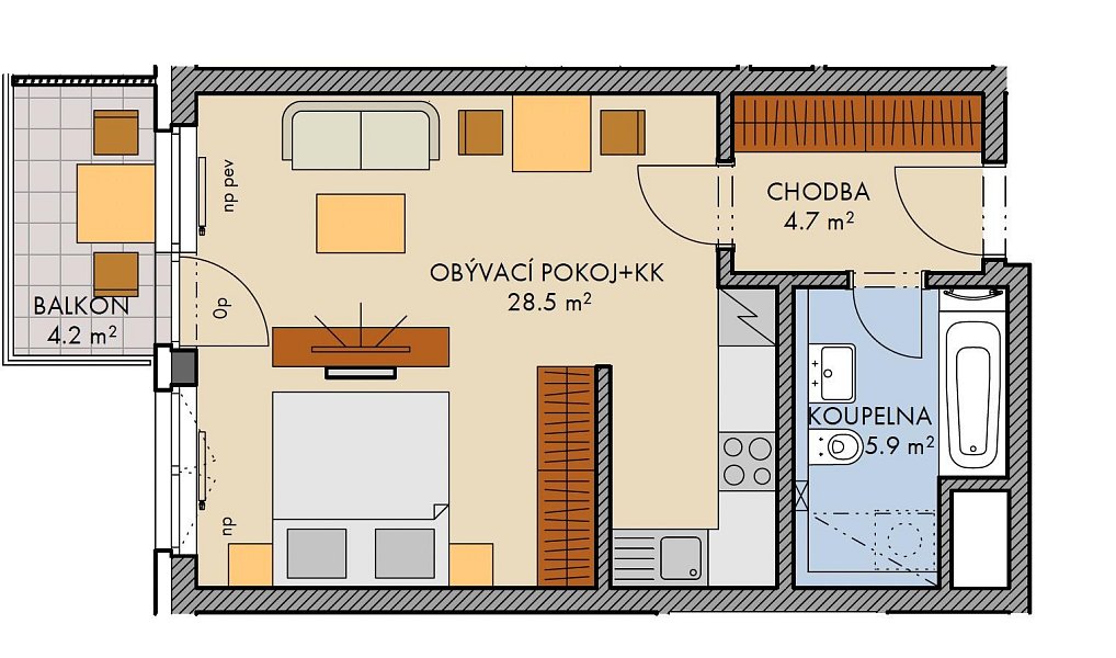 Prodej bytu 1+kk 41 m², Praha – náhled fotky 3