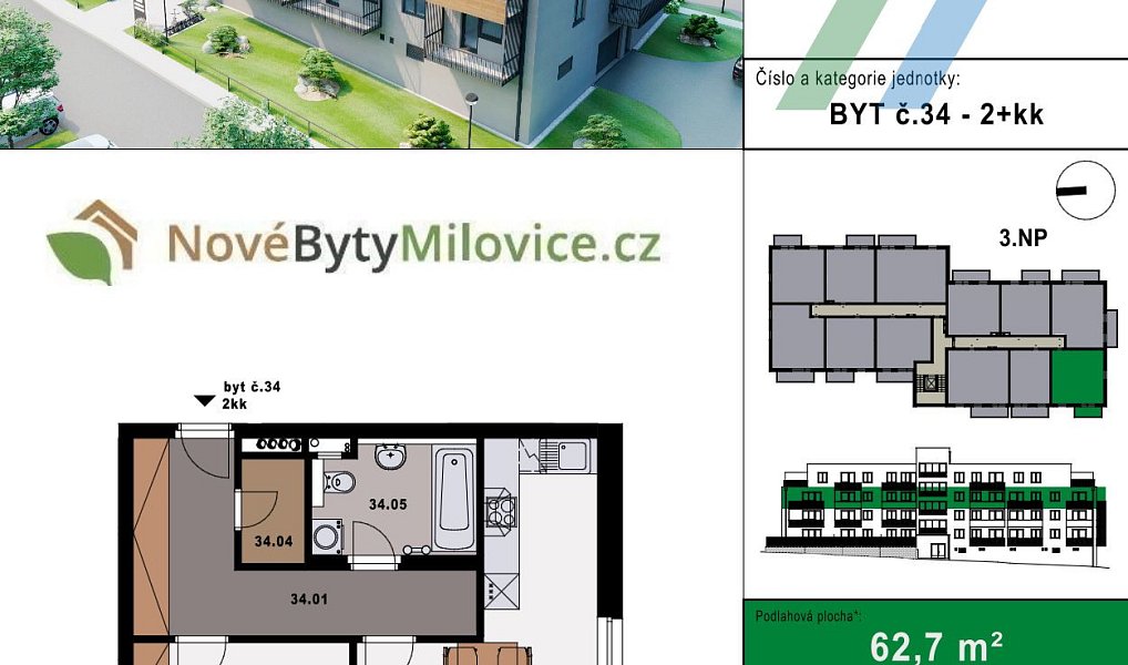Prodej bytu 2+kk 64 m², Milovice – náhled fotky 2