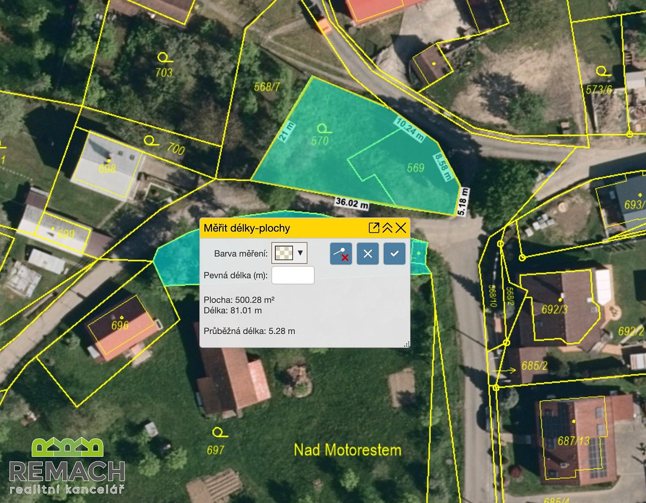 Prodej stavebního pozemku 505 m² – fotografie 3
