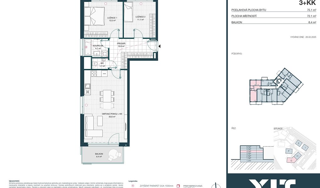Prodej bytu 3+kk 72 m², Praha – náhled fotky 2