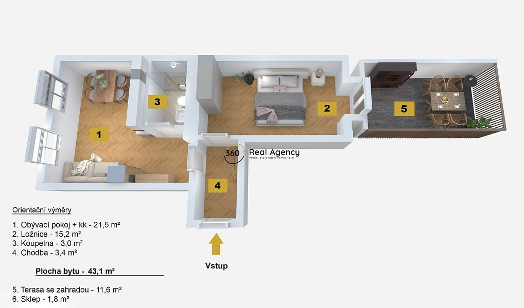 Prodej bytu 2+kk 43 m², Praha – náhled fotky 4