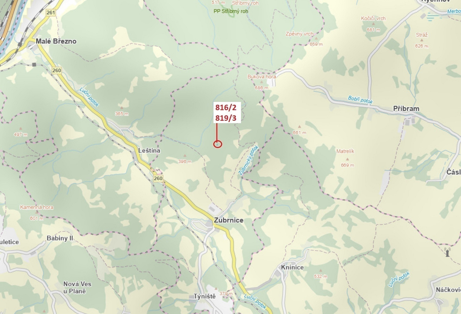 Dražba lesa 85 m²