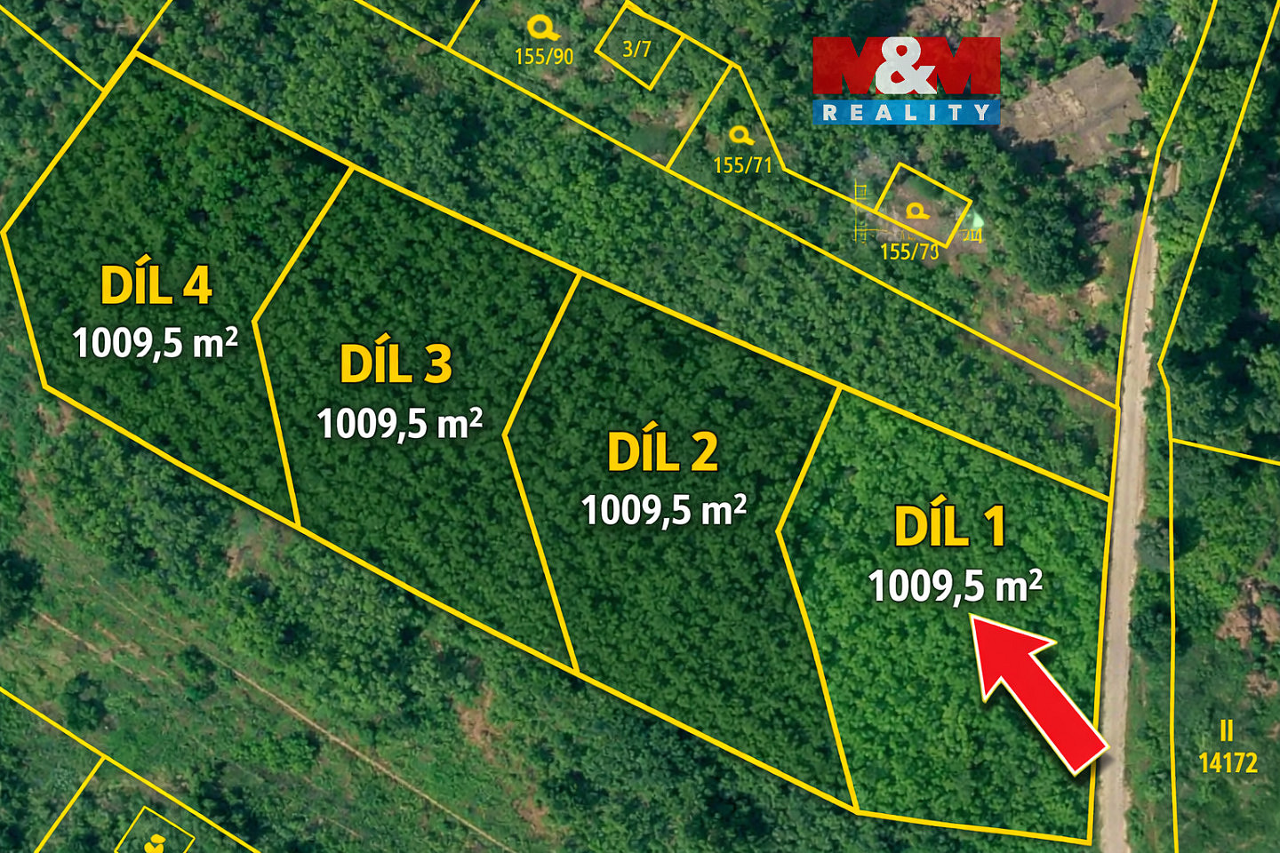Prodej louky 1 009 m², Velké Popovice