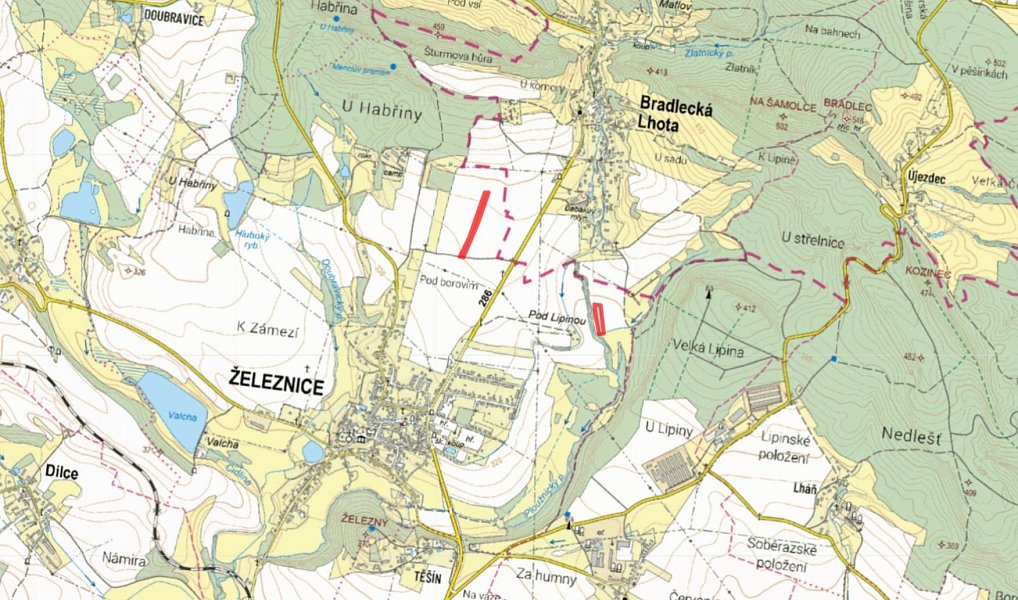 Prodej pole 11 250 m², Železnice – náhled fotky 3