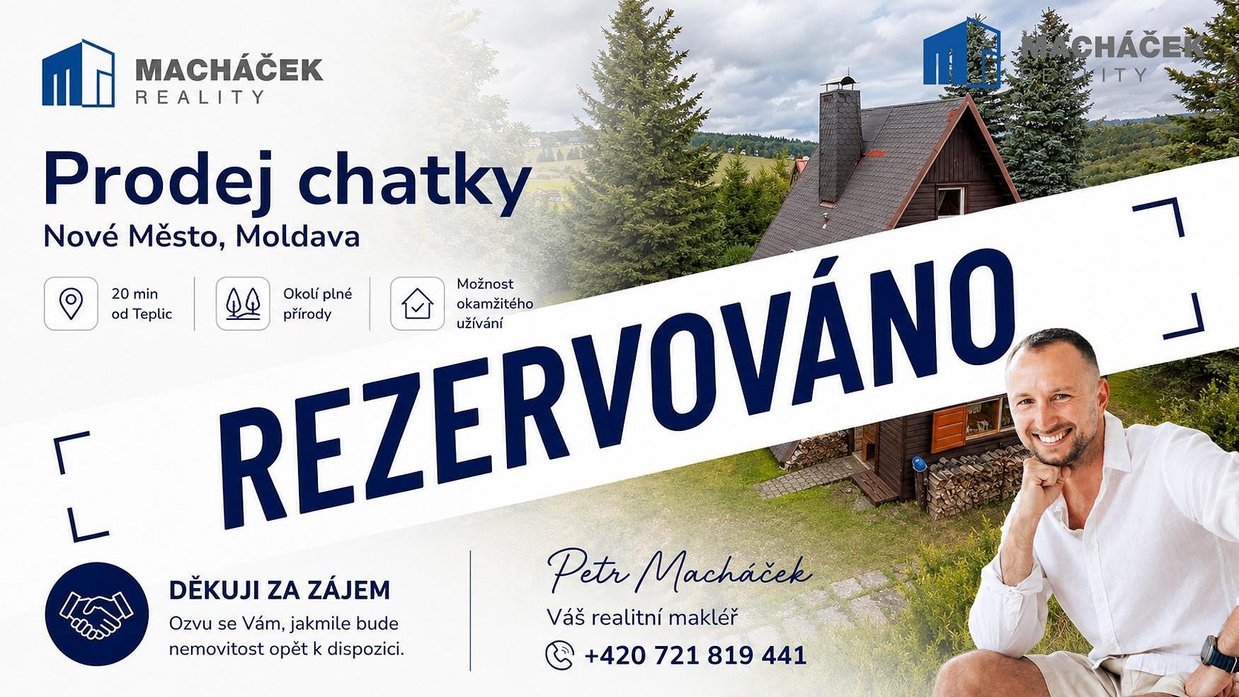 Prodej chaty/chalupy 65 m² s pozemkem 441 m² rezervováno
