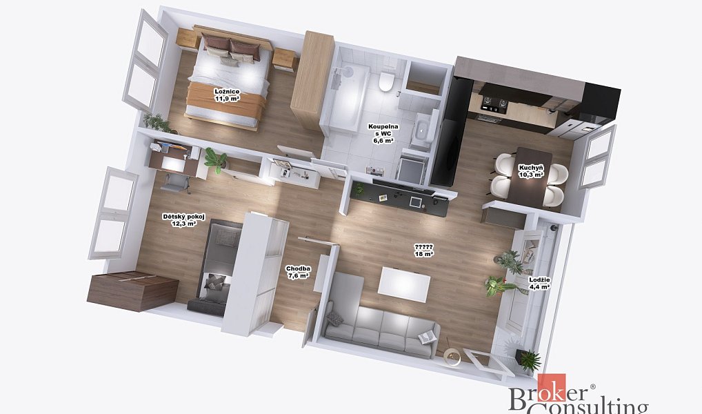 Prodej bytu 3+1 67 m², Česká Lípa – náhled fotky 5