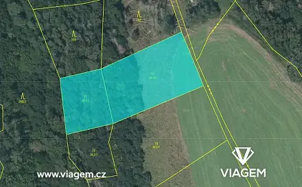 Prodej lesa 3 039 m², Krhov, okres Blansko