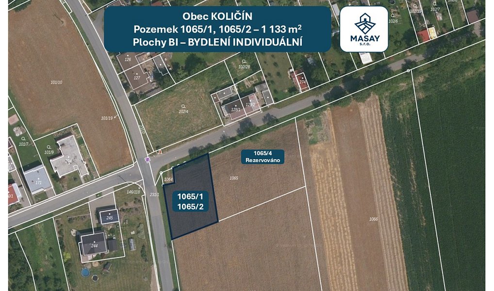 Prodej stavebního pozemku 1 133 m², Holešov – fotka 1 z 20