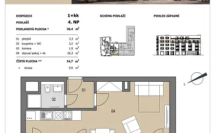 Prodej bytu 1+kk 35 m²