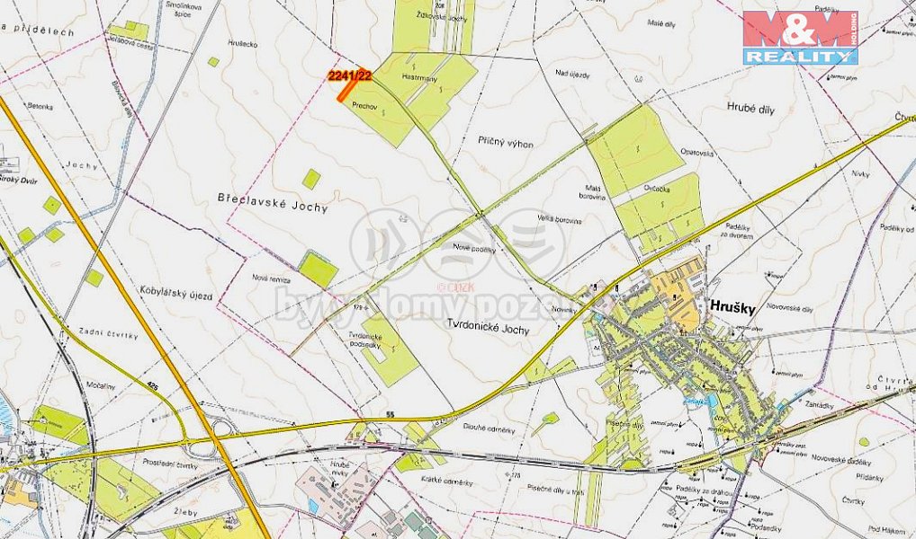 Prodej pole 612 m², Hrušky – náhled fotky 2
