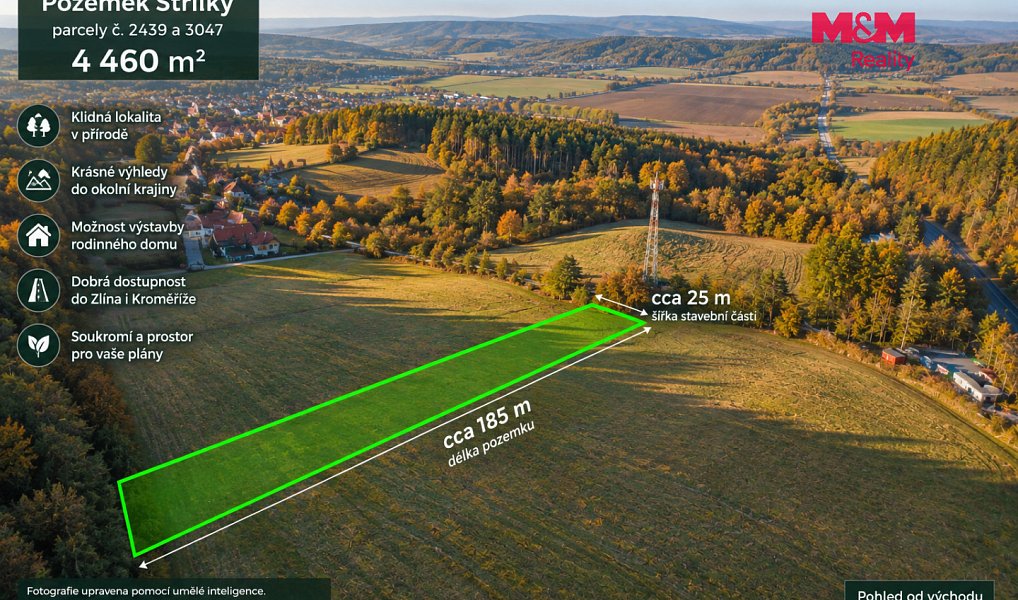 Prodej stavebního pozemku 4 460 m², Střílky – náhled fotky 2