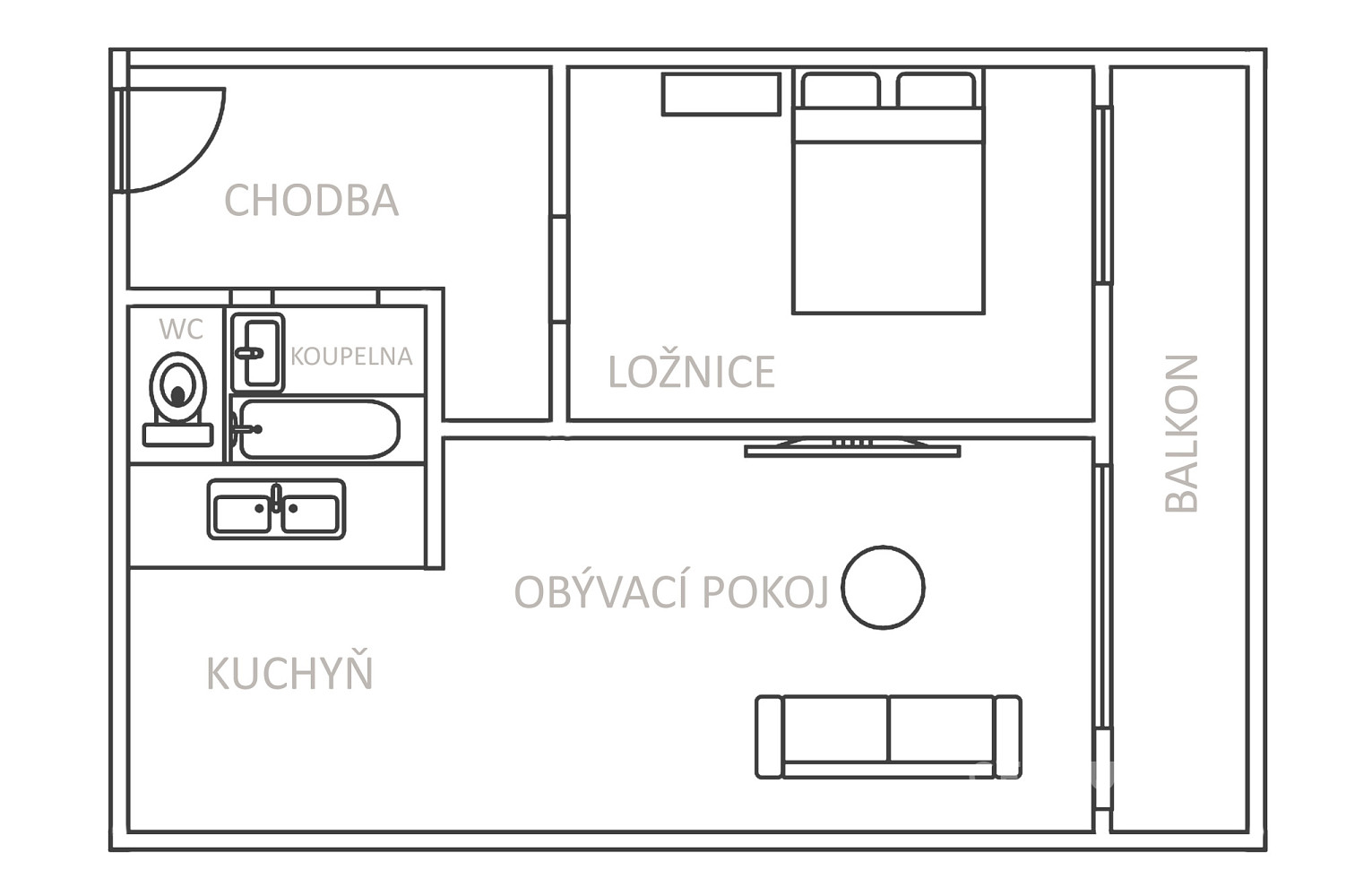 Pronájem bytu 2+kk 49 m² – fotografie 3