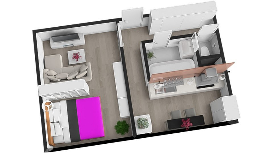 Prodej bytu 1+1 39 m² – pohled 3