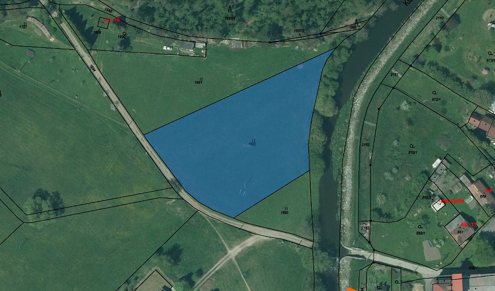 Prodej pozemku 2 412 m², Dýšina – fotka 1 z 3