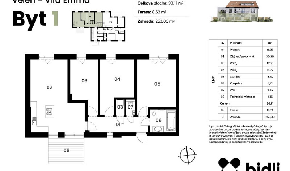 Prodej bytu 4+kk 93 m², Veleň – náhled fotky 8