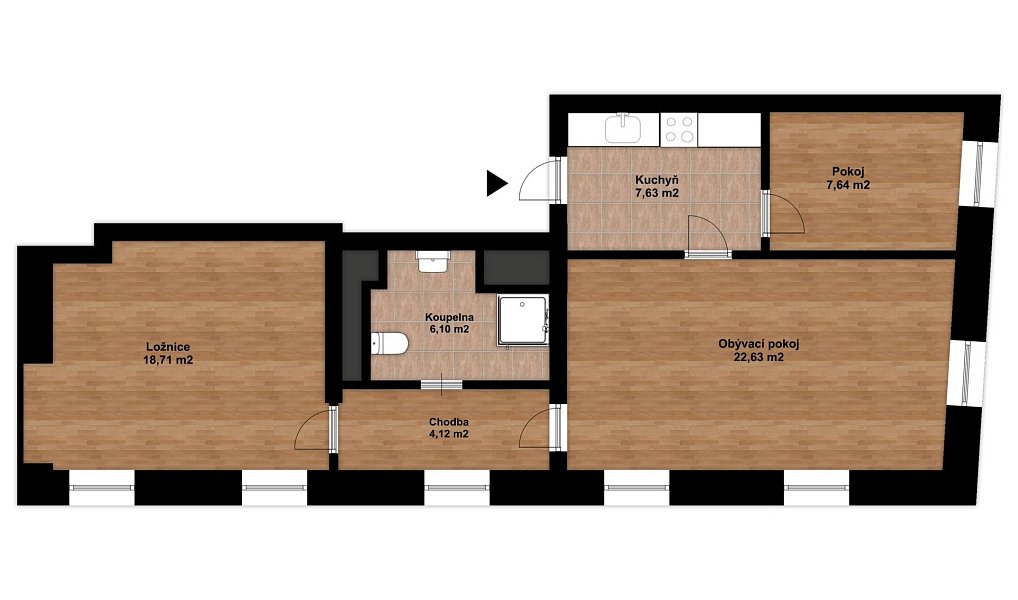 Prodej bytu 3+1 67 m², Hostinné – náhled fotky 5