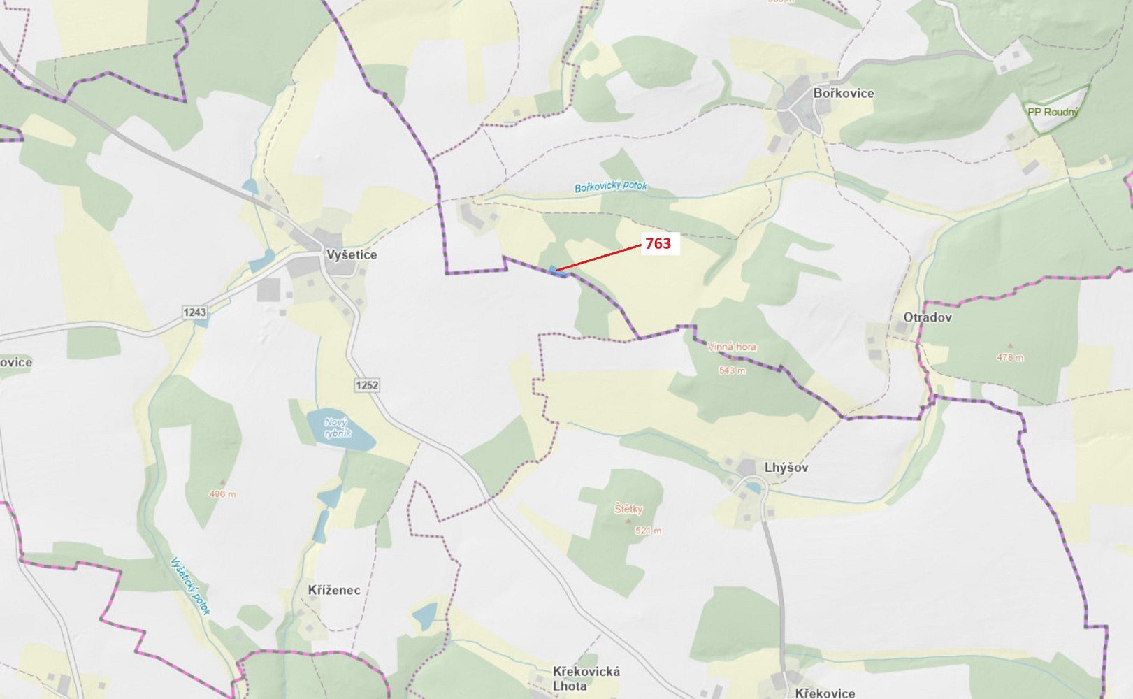 Dražba lesa 1 498 m²