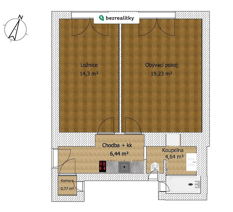 Prodej bytu 2+kk 45 m² – fotografie 2