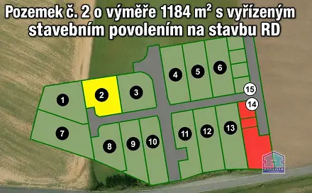Prodej stavebního pozemku 1 184 m², Blatnice, okres Plzeň-sever