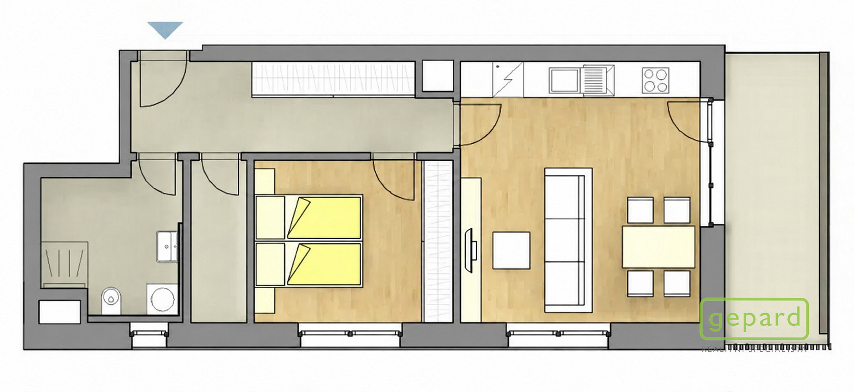 Pronájem bytu 2+kk 62 m² – fotografie 4