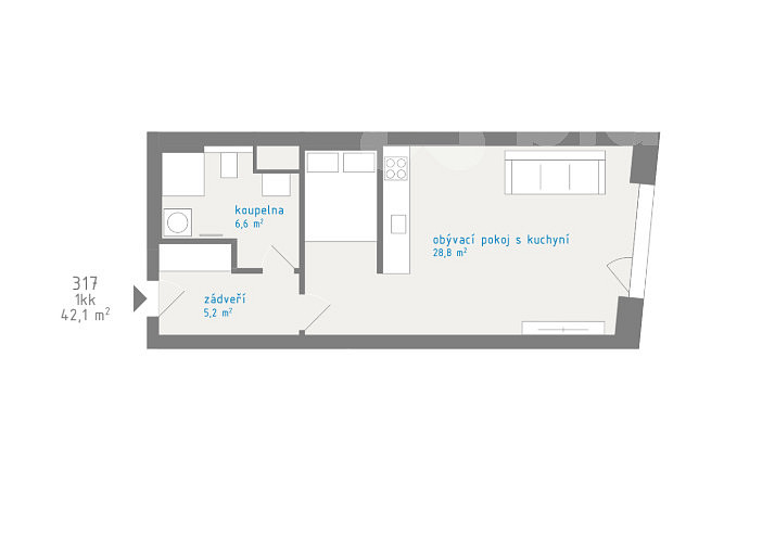 Prodej bytu 1+kk 42 m² – fotografie 4