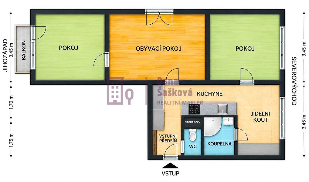 Pronájem bytu 3+1 63 m², Jindřichův Hradec – náhled fotky 4