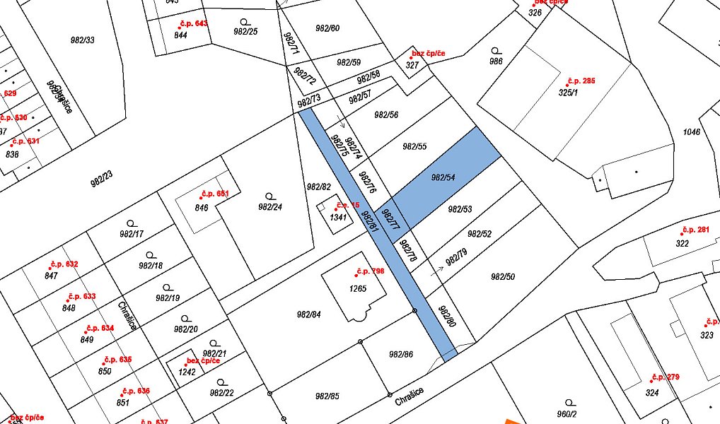 Prodej zahrady 382 m², Chrast – náhled fotky 2