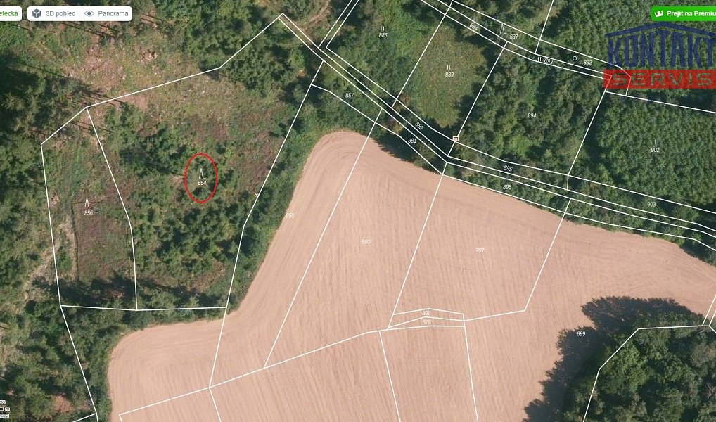 Prodej lesa 6 402 m², Oselce – náhled fotky 3