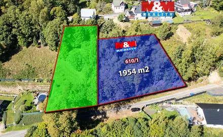 Prodej stavebního pozemku 1 954 m², Kraslice - Zelená Hora, okres Sokolov